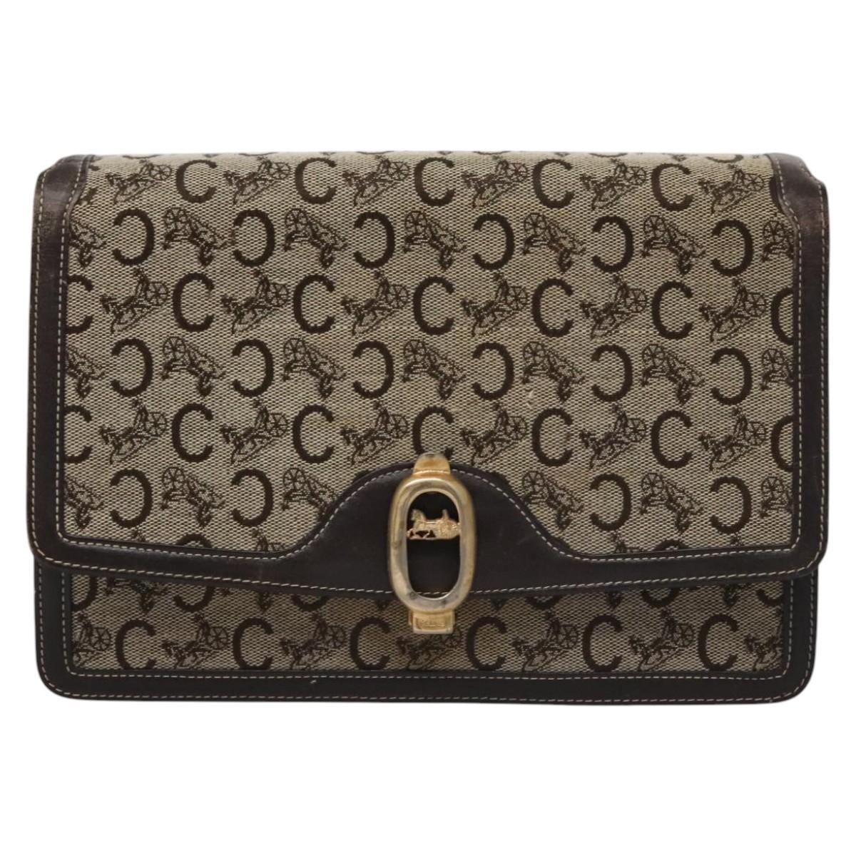 Celine C Macadam Canvas Shoulder Bag – Beige-Brown