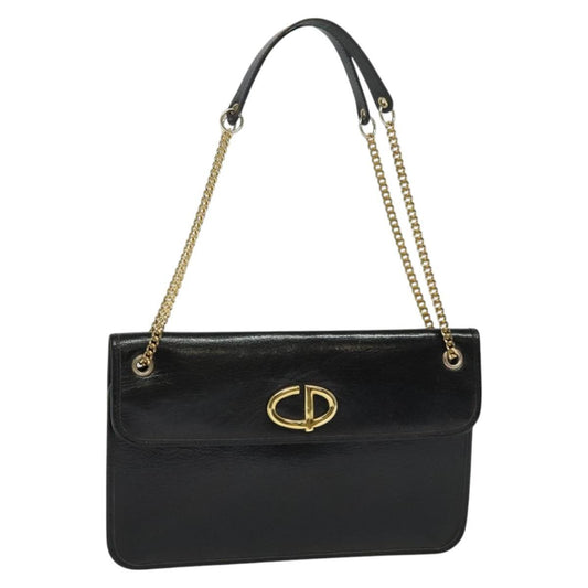 Dior Chain Shoulder Bag – Black Leather Gold