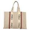 Chloe Woody Large Tote Bag – Beige Canvas
