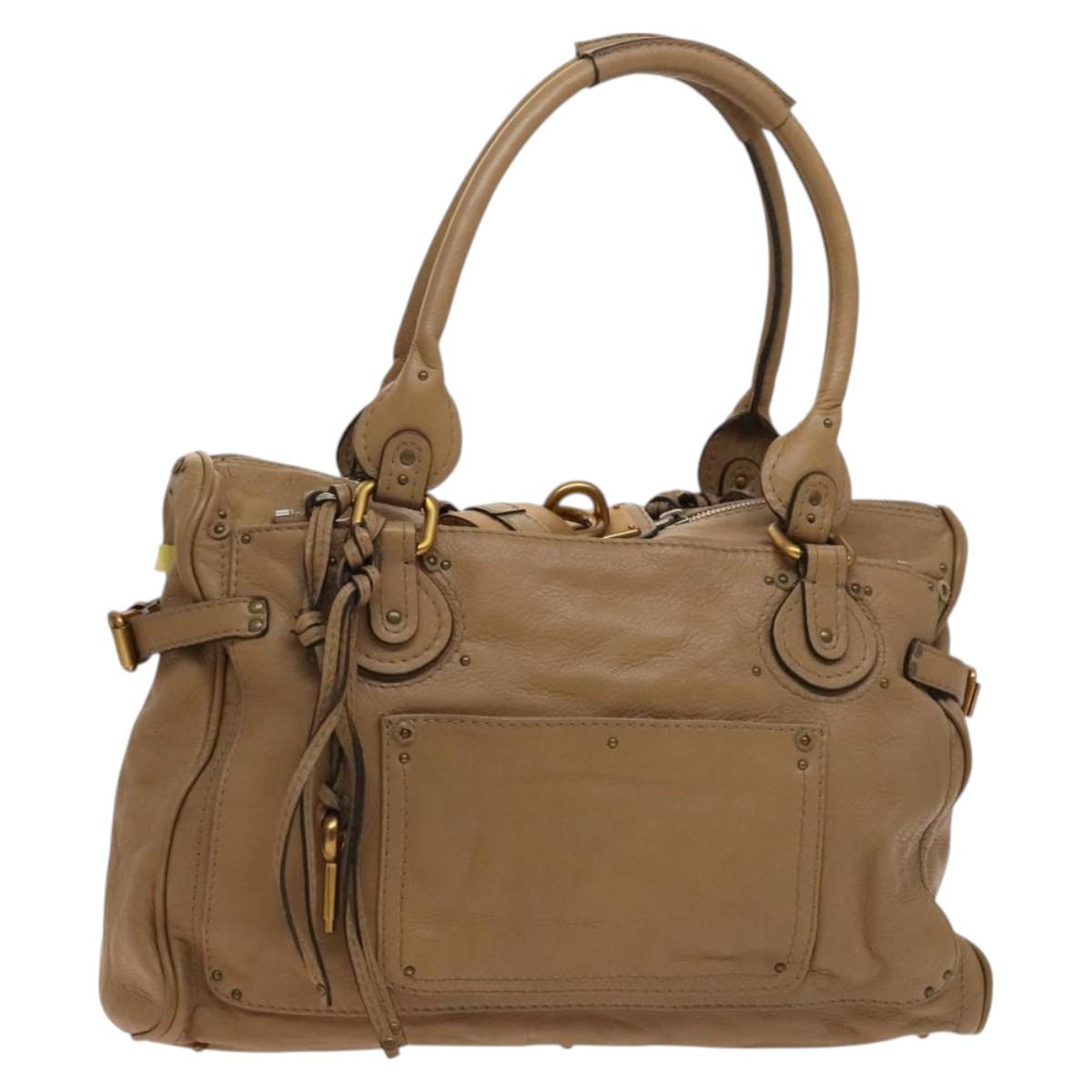 Chloe Paddington Shoulder Bag - Beige Leather