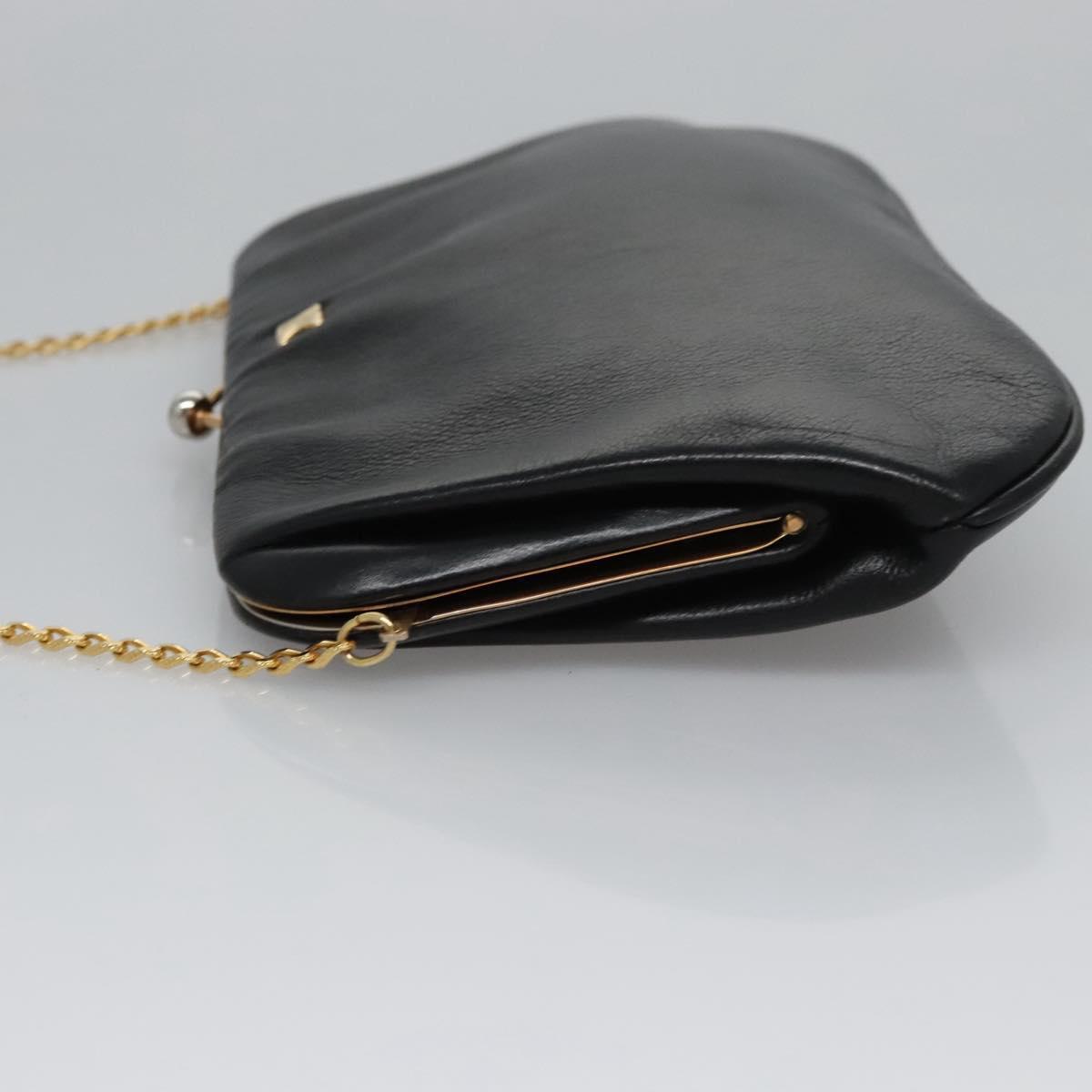 Celine Chain Gamaguchi Shoulder Bag – Black Leather