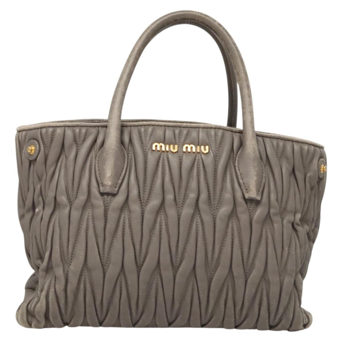 Miu Miu Matelasse Bag – Gray Leather