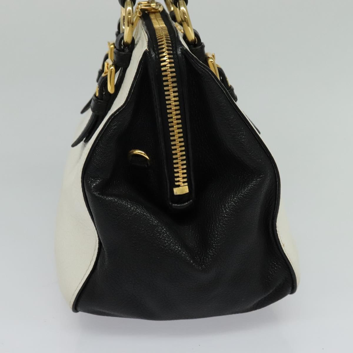 Miu Miu Bag – White Gold Black Leather