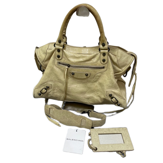 Vintage Balenciaga City Bag - Beige Leather