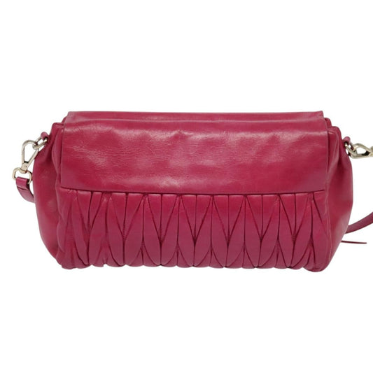 Miu Miu Matelasse Shoulder Bag – Pink Leather