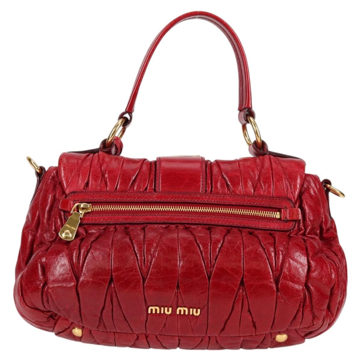 Miu Miu Matelasse Bag – Rød Leather
