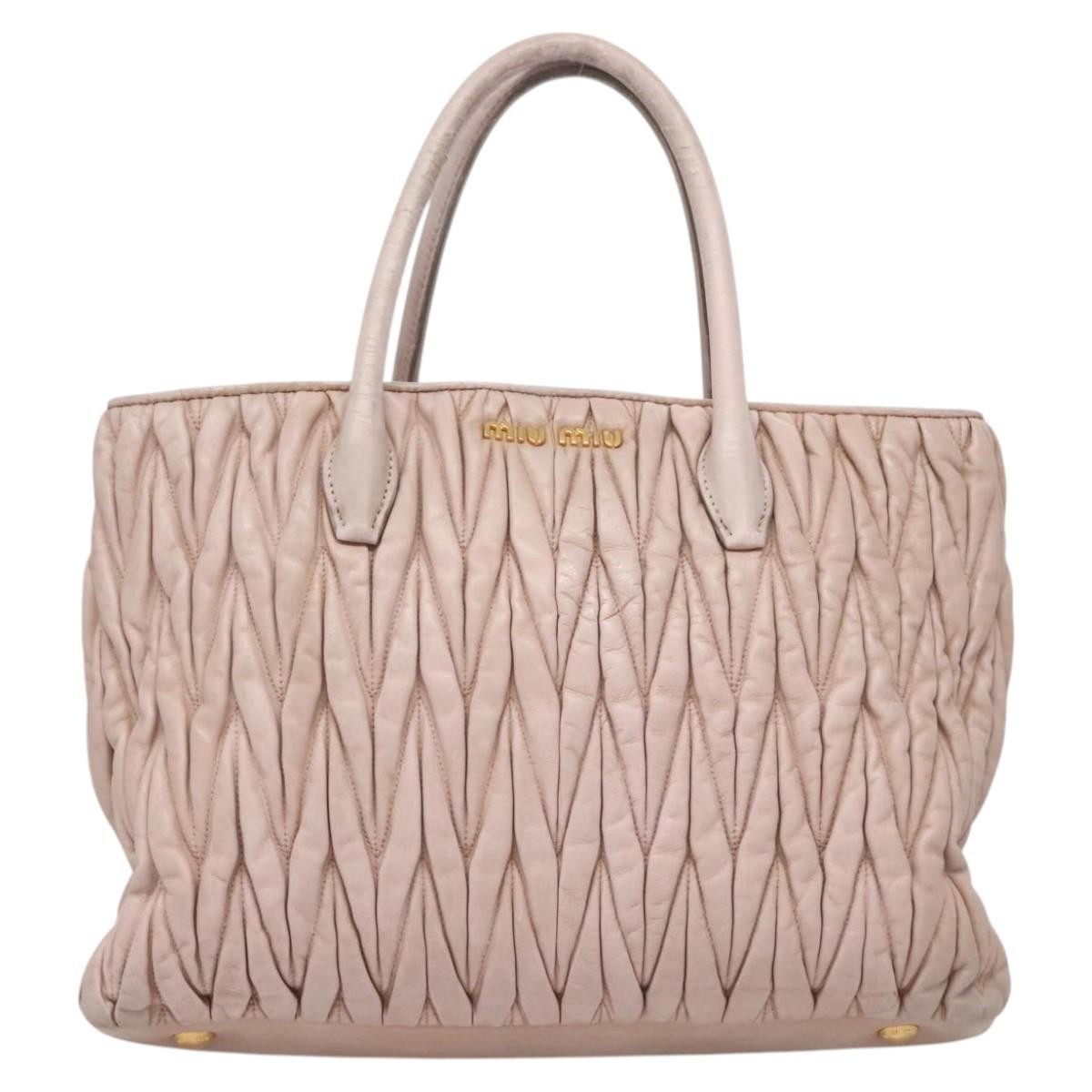 Miu Miu Matelasse Bag – Pink Leather