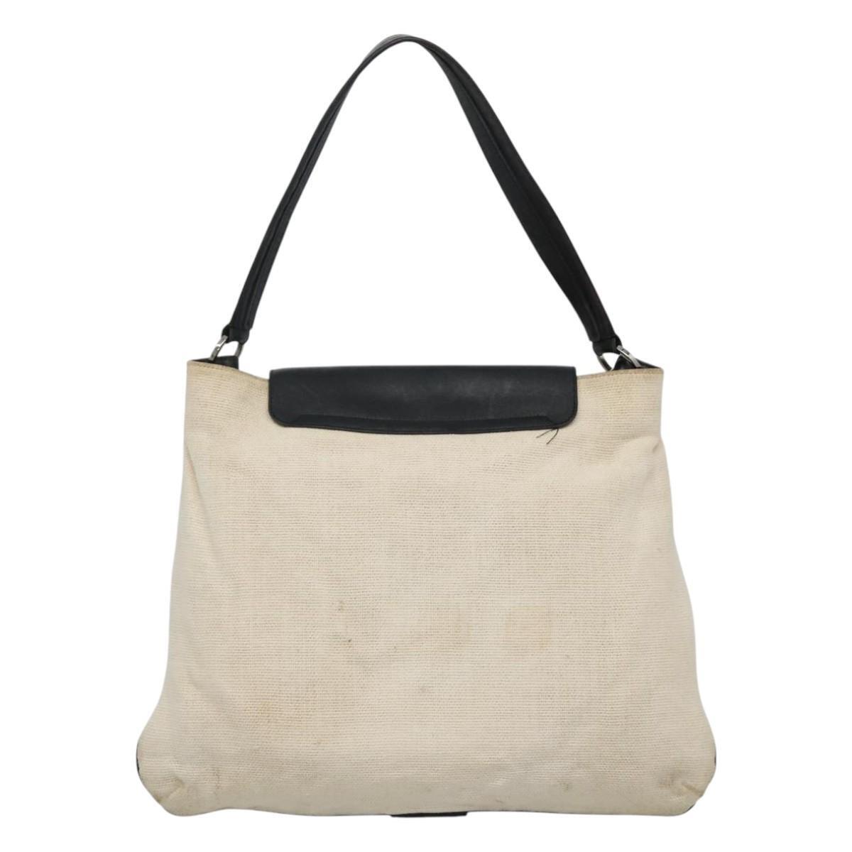 Gucci Shoulder Bag – White-Black Canvas Leather
