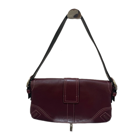 Vintage Coach Veske- Burgunder Leather　