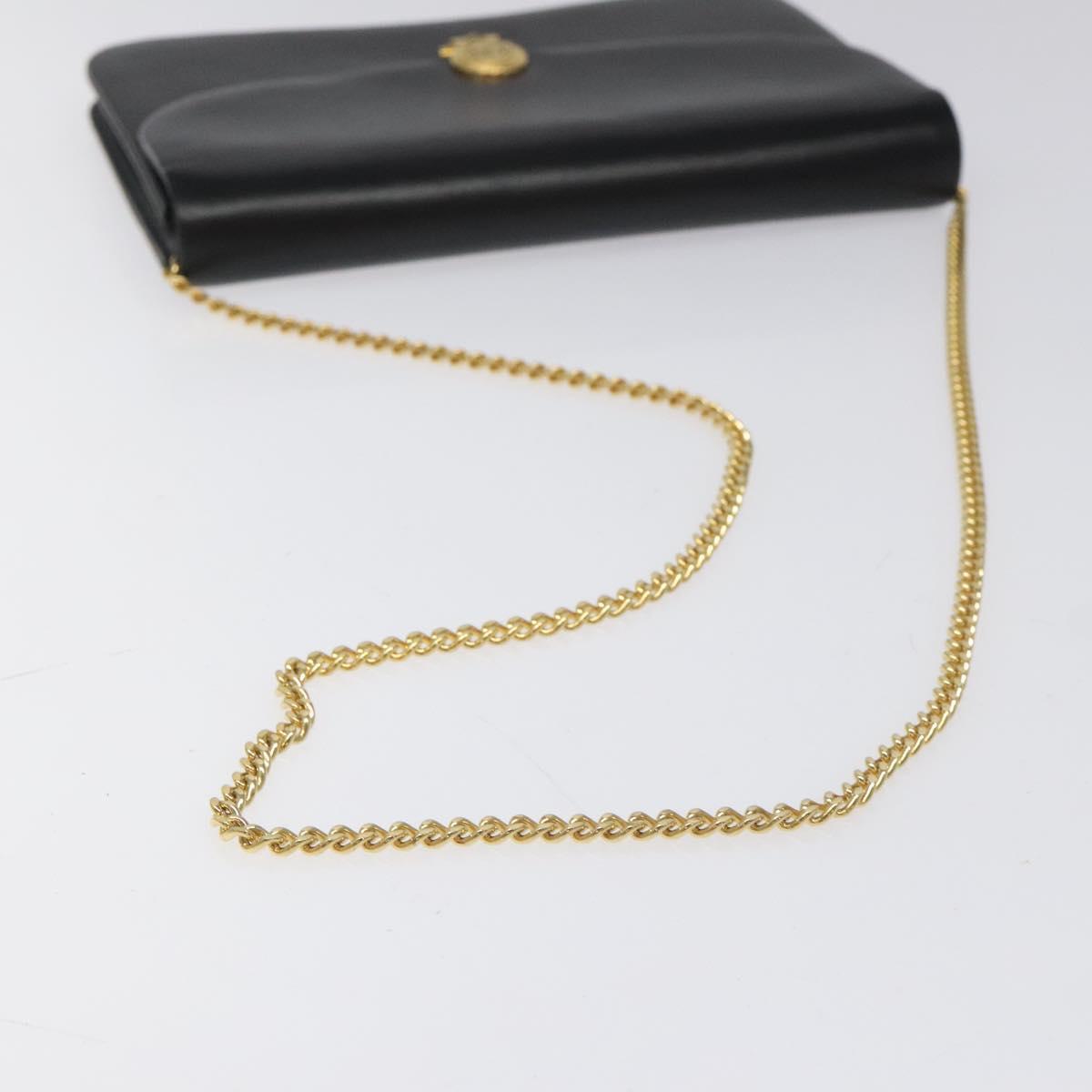 Christian Dior Chain Shoulder Bag – Black Leather Gold