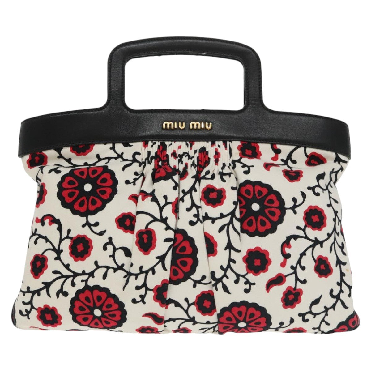 Miu Miu Bag – White Black Canvas Leather