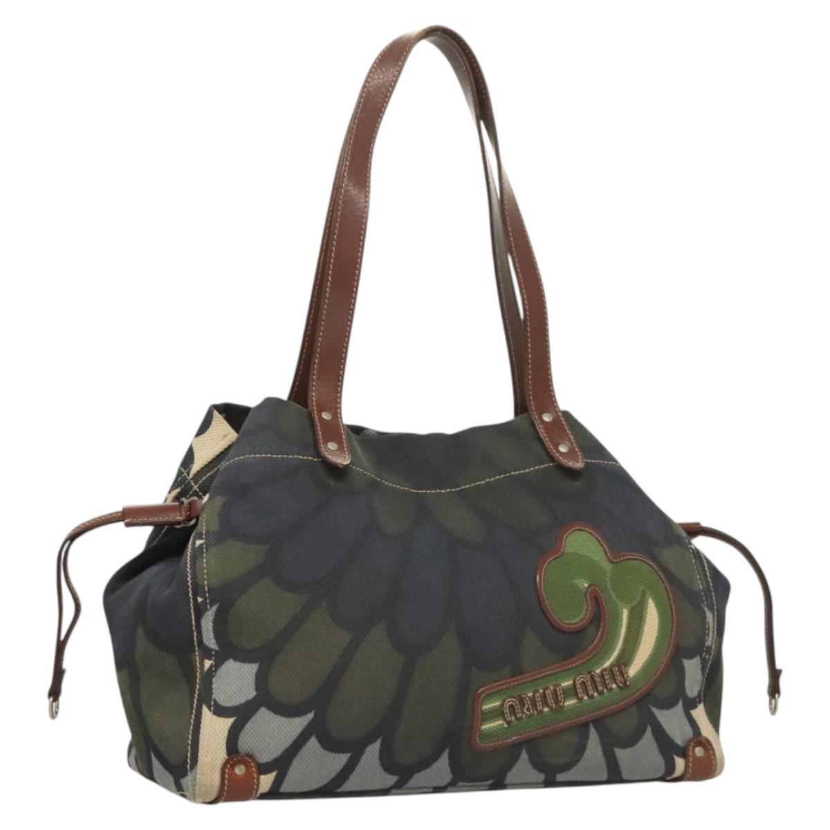 Miu Miu Tote Bag – Canvas Navy Silver