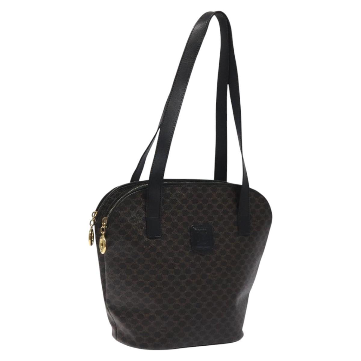 Celine Macadam Canvas Shoulder Bag – Black PVC Leather