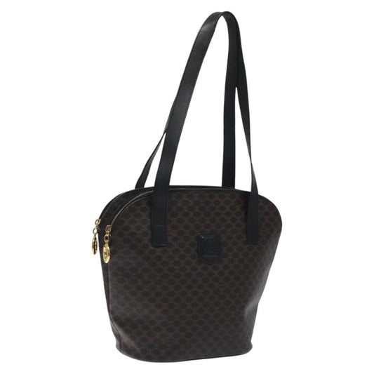 Celine Macadam Canvas Shoulder Bag – Black PVC Leather