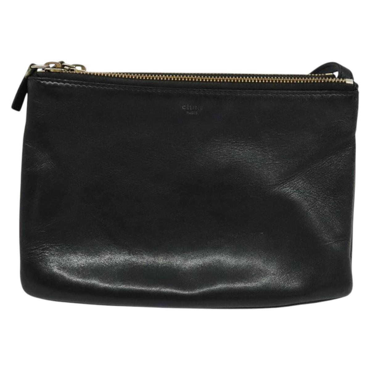 Celine Trio Shoulder Bag – Black Leather