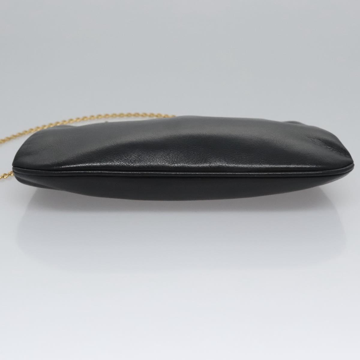 Celine Chain Gamaguchi Shoulder Bag – Black Leather