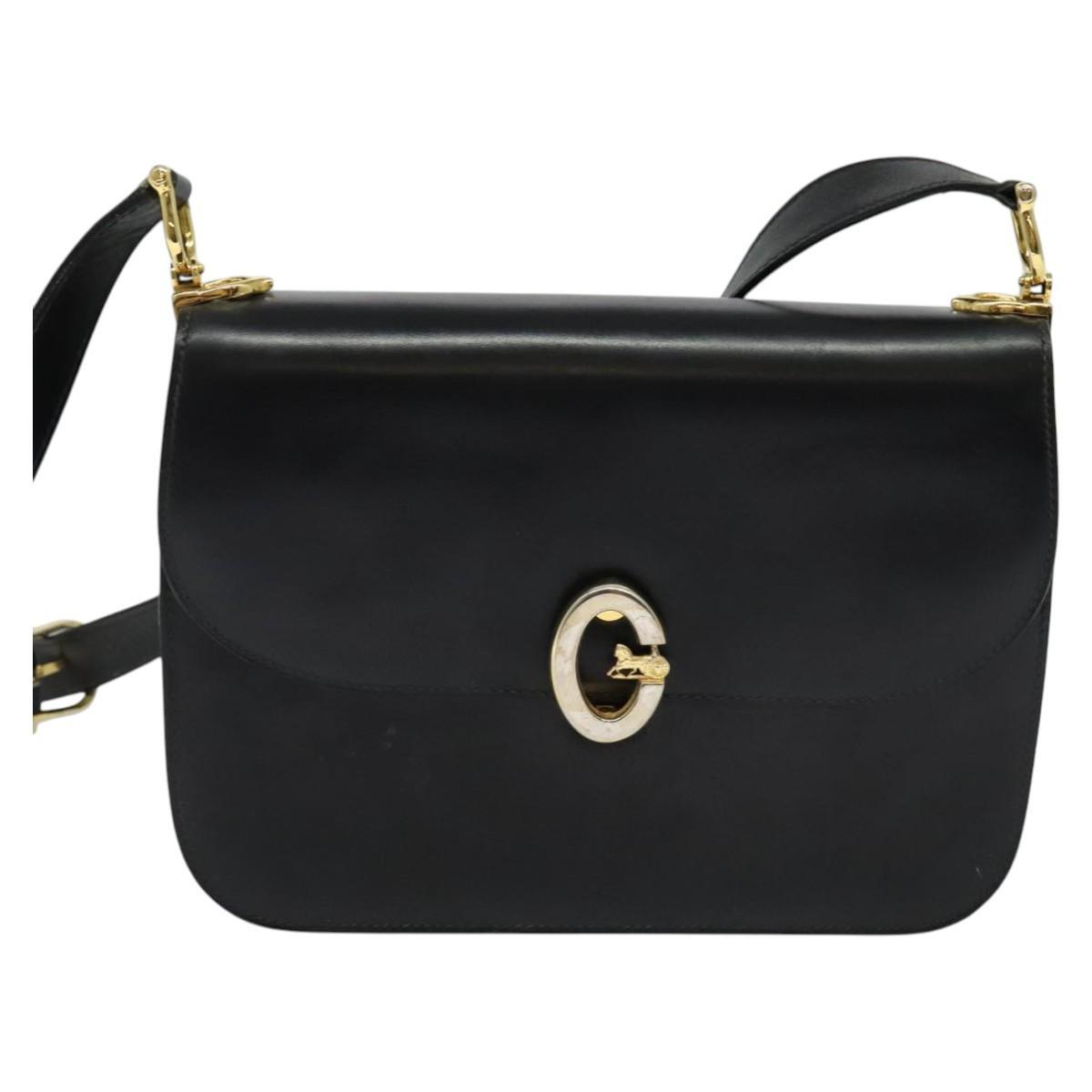 Celine Shoulder Bag – Black Leather Gold