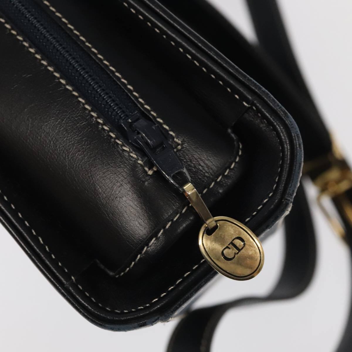Dior Christian Shoulder Bag – Black Leather Gold