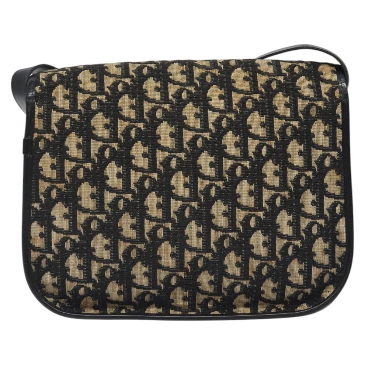 Dior Trotter Canvas Shoulder Bag – Black & Gold