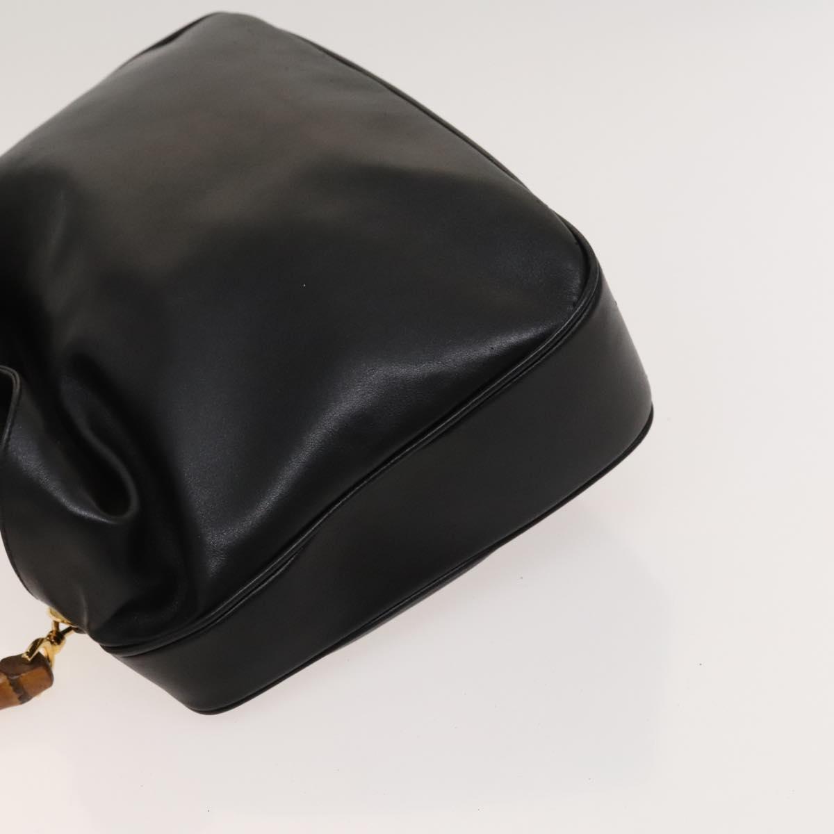 Gucci Bamboo Shoulder Bag – Black Leather