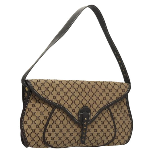 Celine Macadam Canvas Shoulder Bag – Beige & Gold