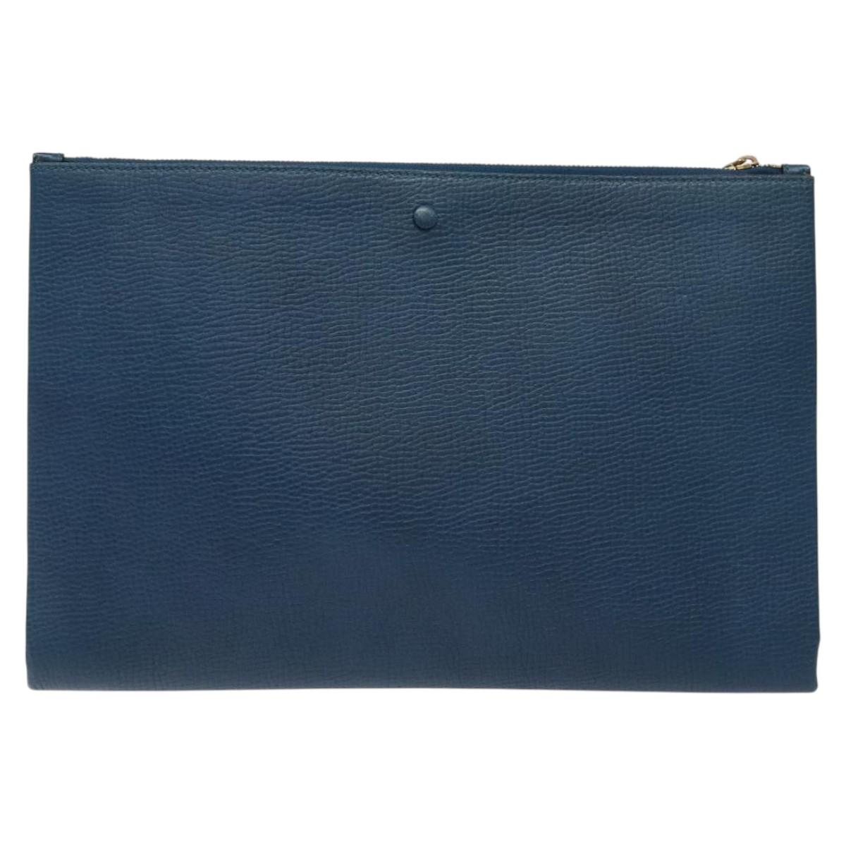 Chloe Clutch - Blue Leather