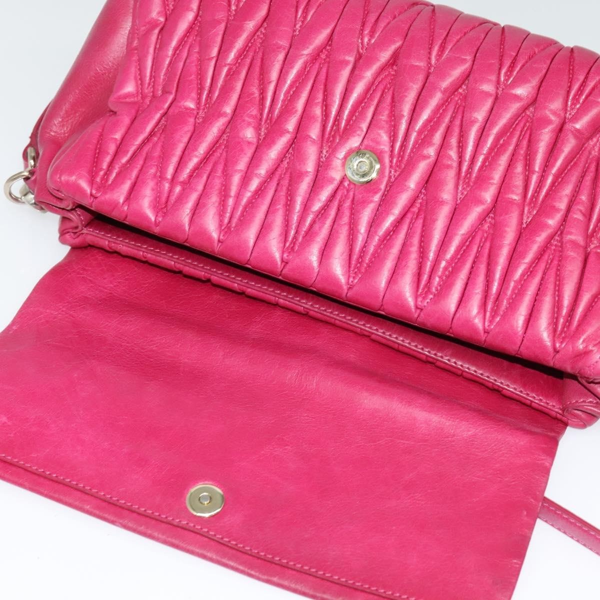 Miu Miu Matelasse Shoulder Bag – Pink Leather