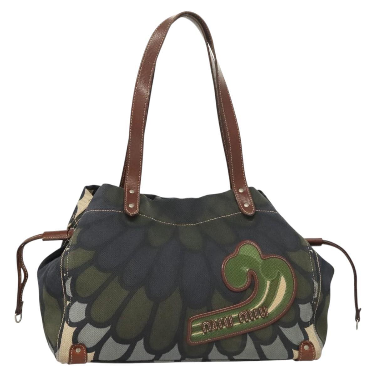 Miu Miu Tote Bag – Canvas Navy Silver