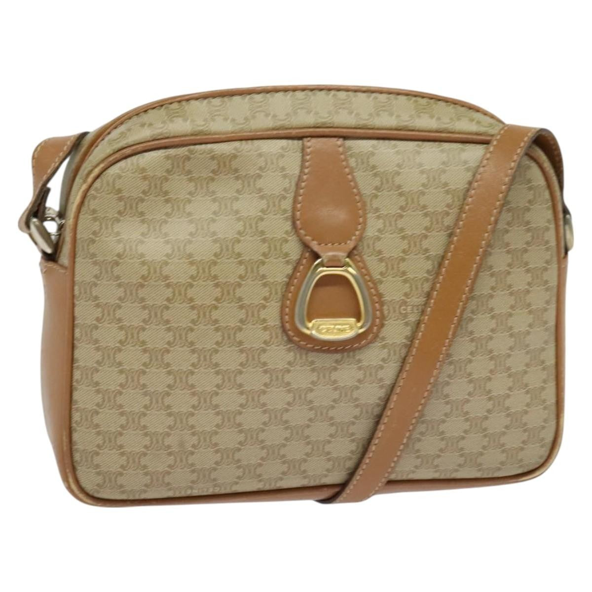 Celine Macadam Canvas Shoulder Bag – Beige Gold