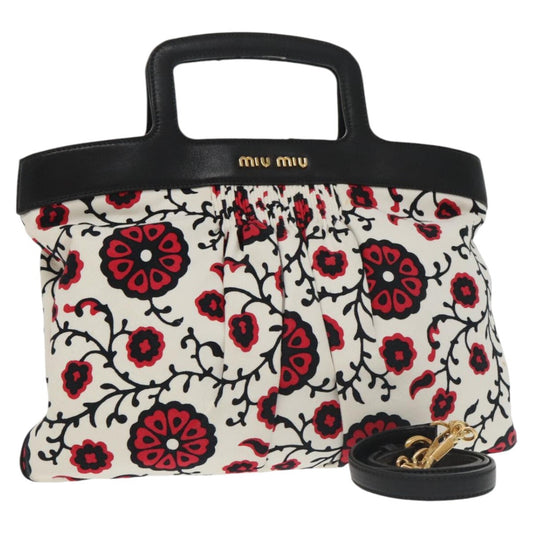 Miu Miu Bag – White Black Canvas Leather