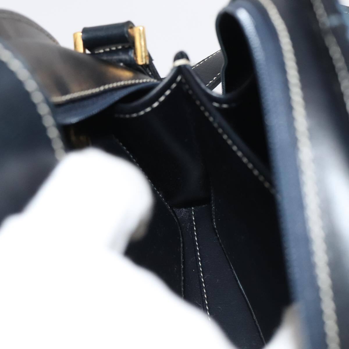Dior Christian Shoulder Bag – Black Leather Gold