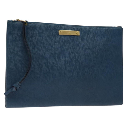 Chloe Clutch - Blue Leather