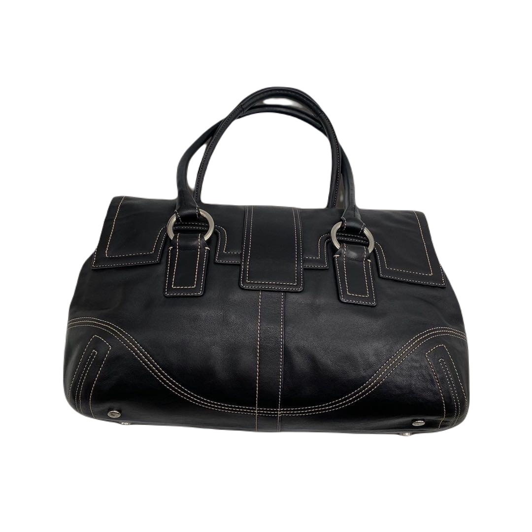 COACH BAG BLACK LEATHER - VINTAGE