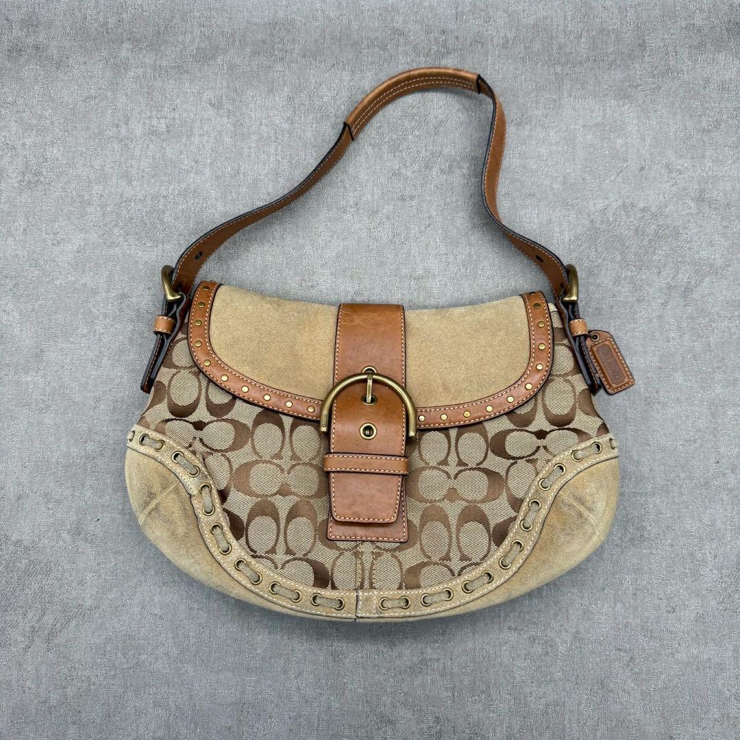 VINTAGE COACH SIGNATURE SHOULER BAG