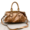 MIU MIU VITELLO LUX SHINE BAG BROWN LEATHER