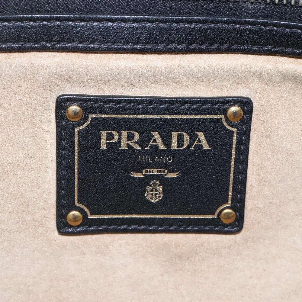 PRADA TOTE BAG BLACK LEATHER
