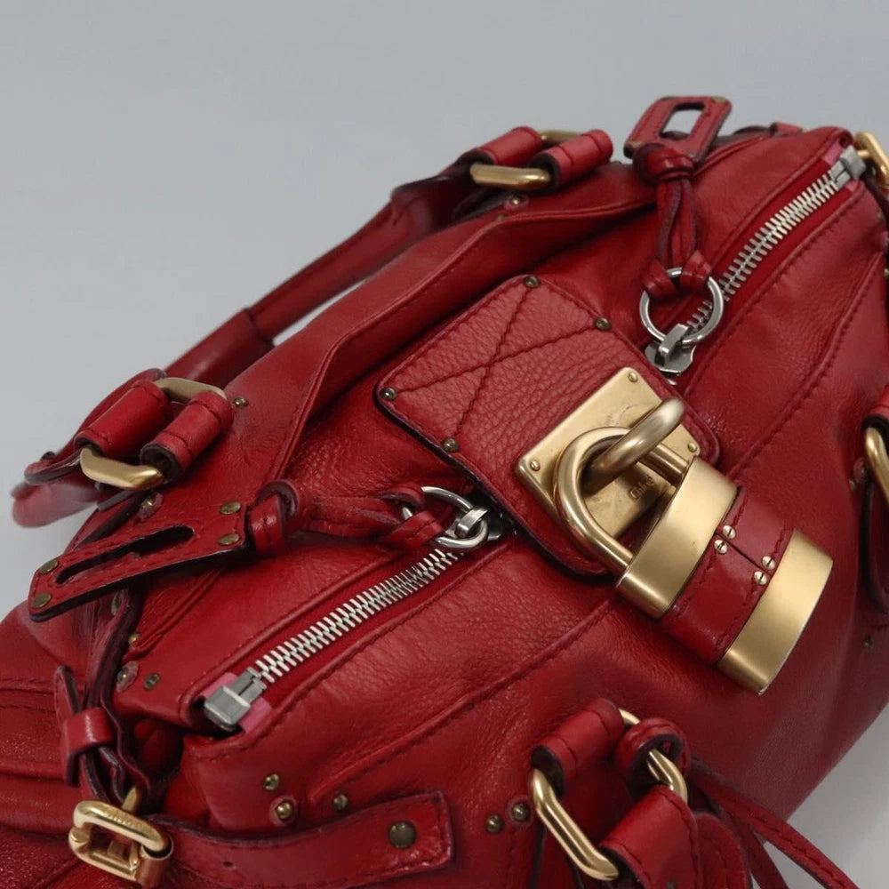CHLOE PADDINGTON BAG RED LEATHER