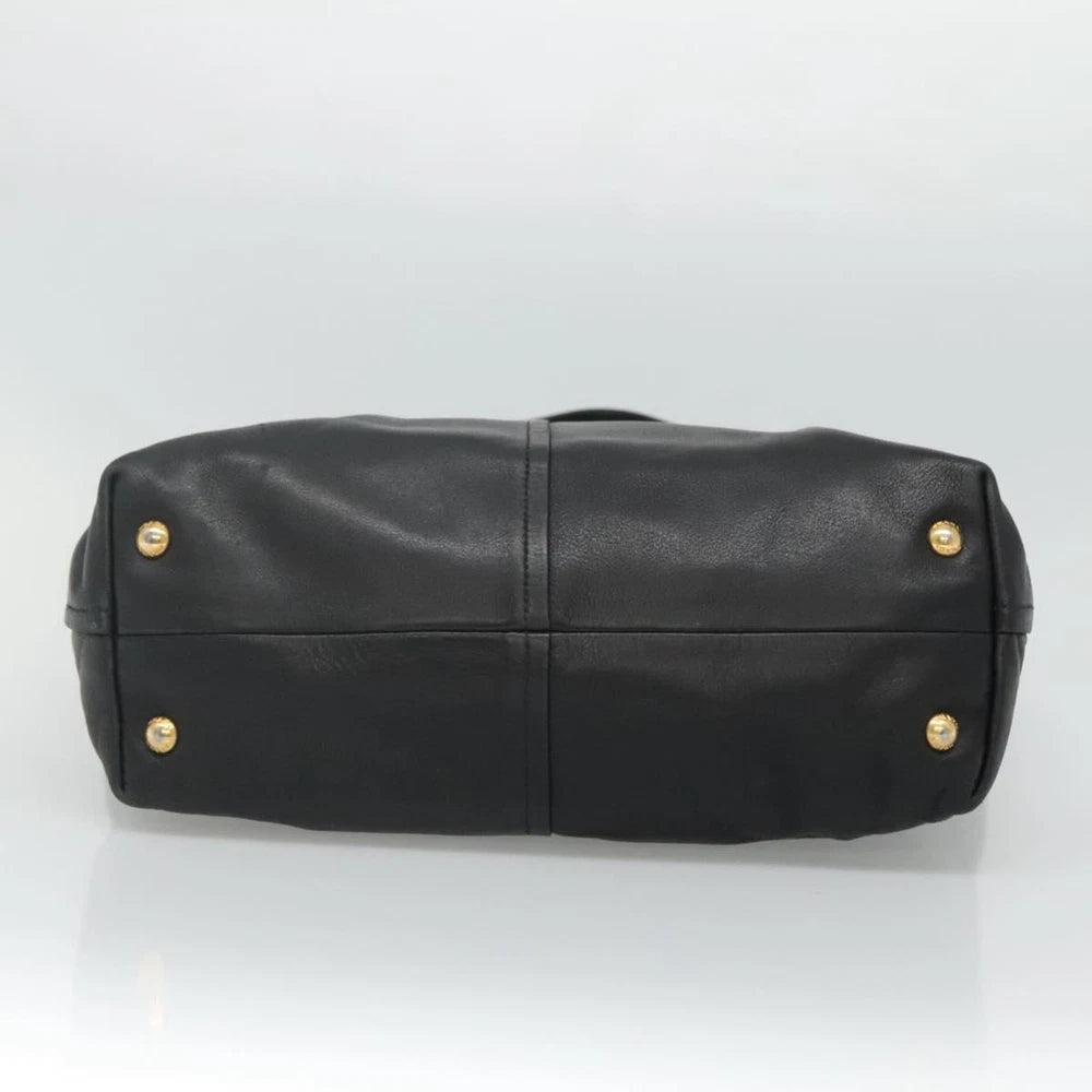 PRADA TOTE BAG BLACK LEATHER