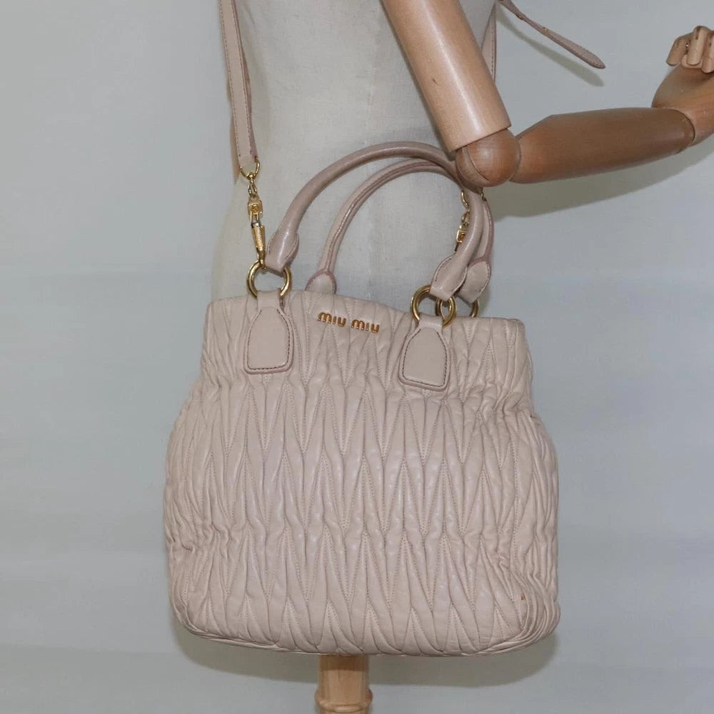 Miu Miu Matelasse Bag - Light pink Leather