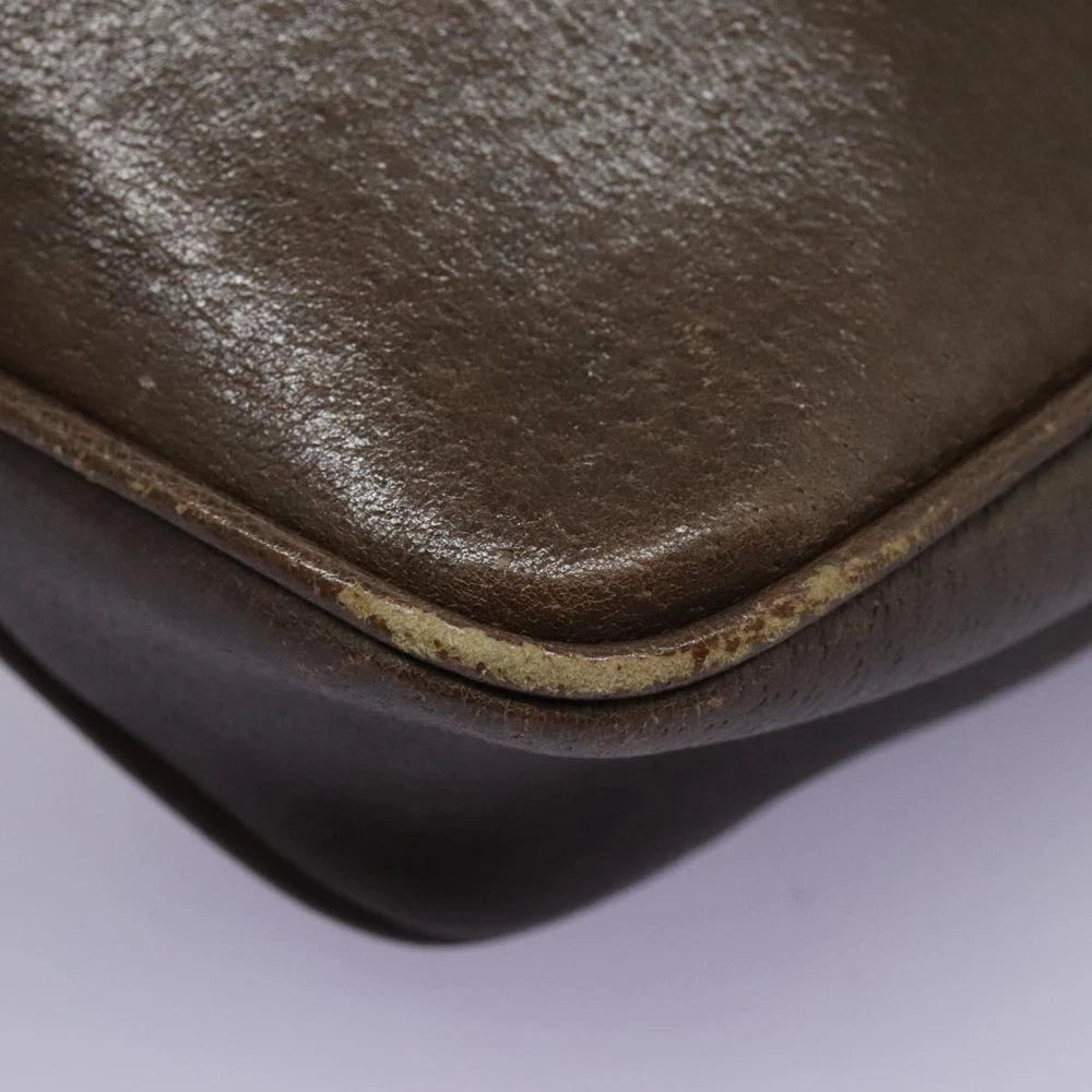 VINTAGE GUCCI SHOULDER BAG BROWN LEATHER