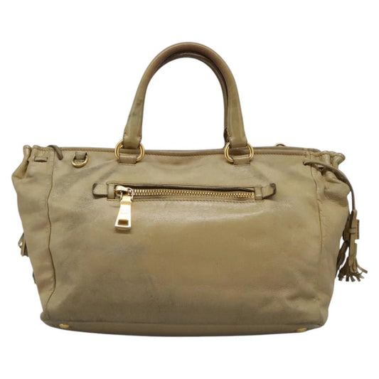 PRADA HANDBAG BEIGE LEATHER