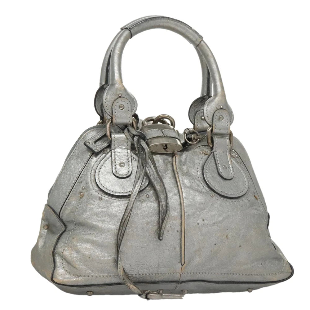 CHLOE PADDINGTON BAG SILVER LEATHER