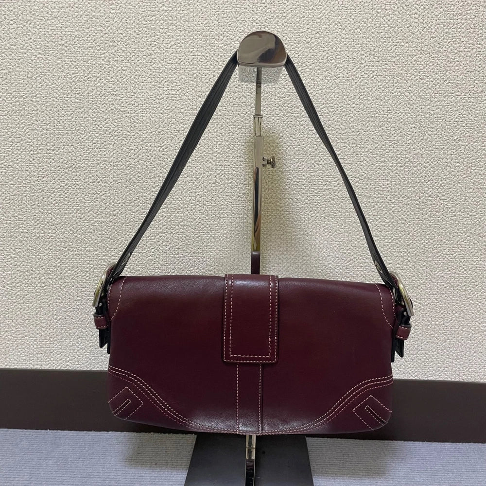 Vintage Coach Veske- Burgunder Leather　