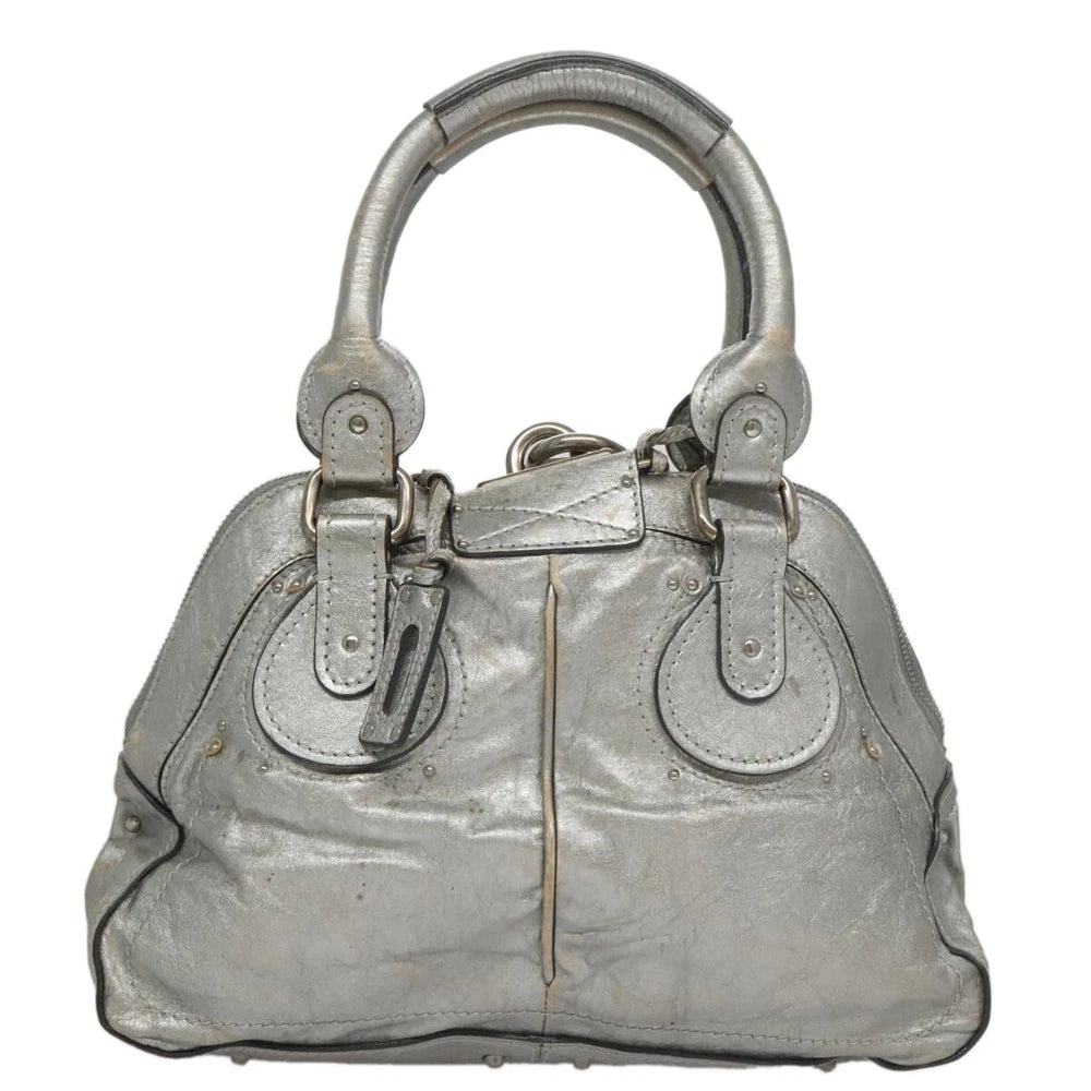CHLOE PADDINGTON BAG SILVER LEATHER