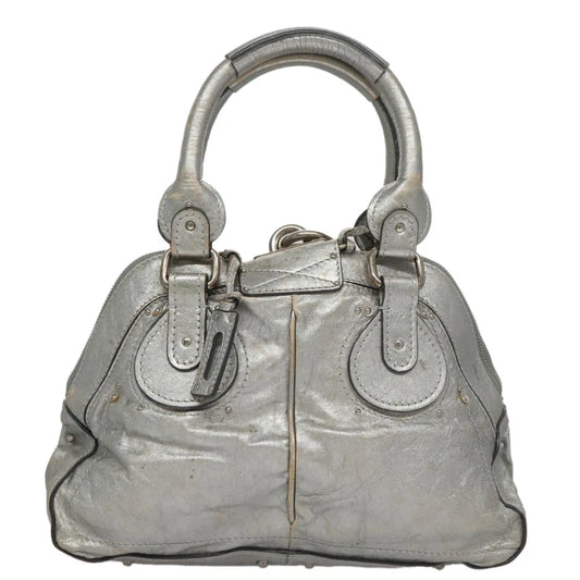 CHLOE PADDINGTON BAG SILVER LEATHER