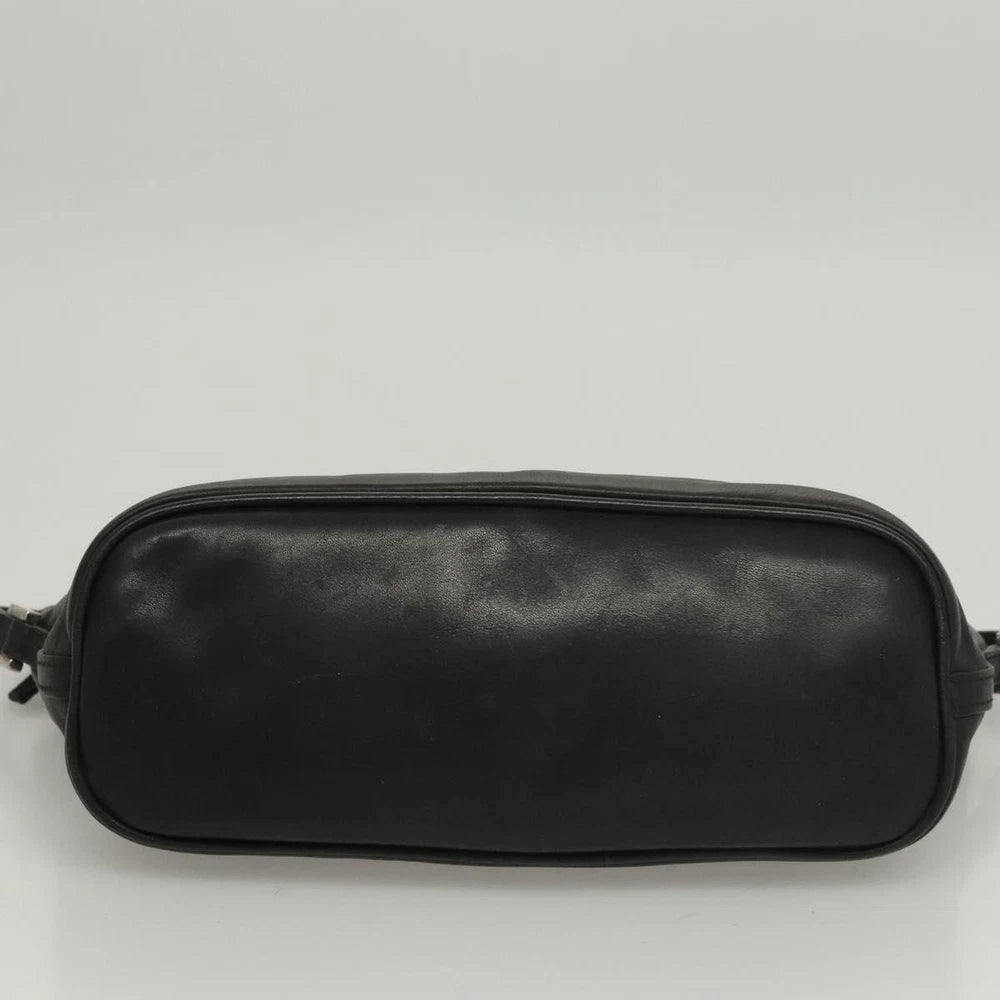 GUCCI SHOULDER BAG BLACK LEATHER