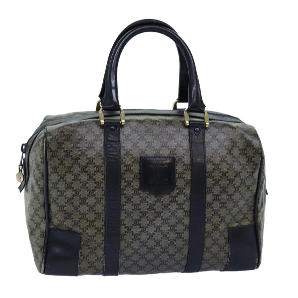 CELINE BOSTON BAG MACADAM CANVAS NAVY