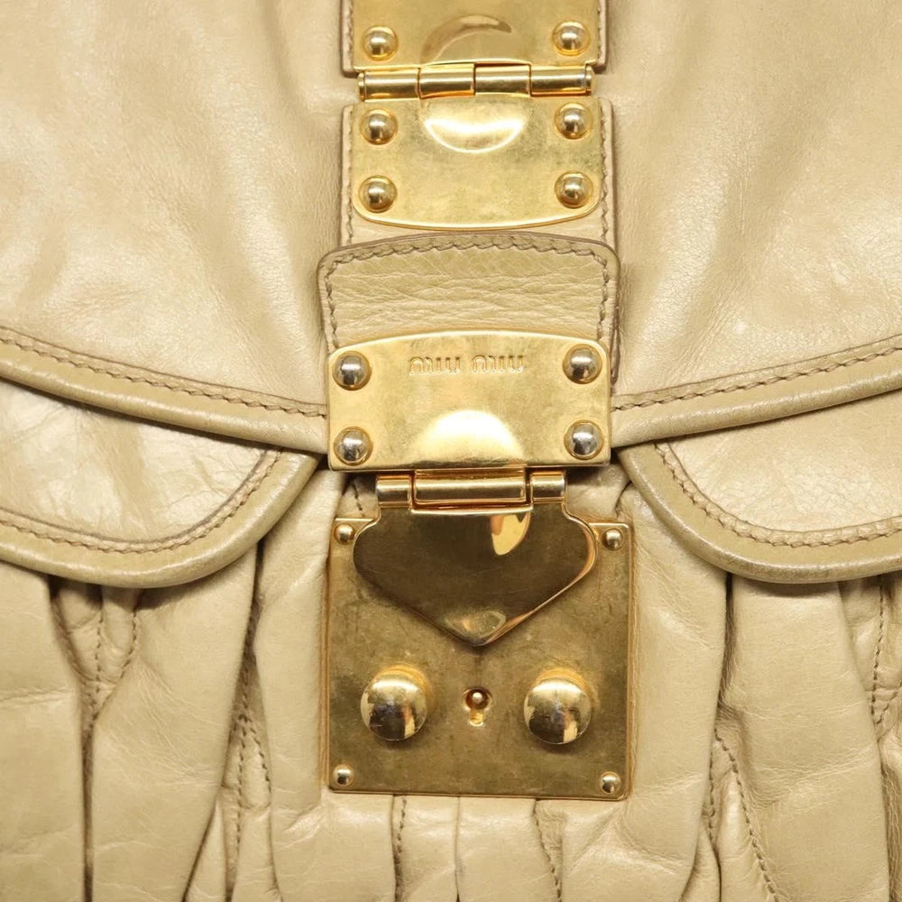Miu Miu Matelasse Bag - Beige Leather