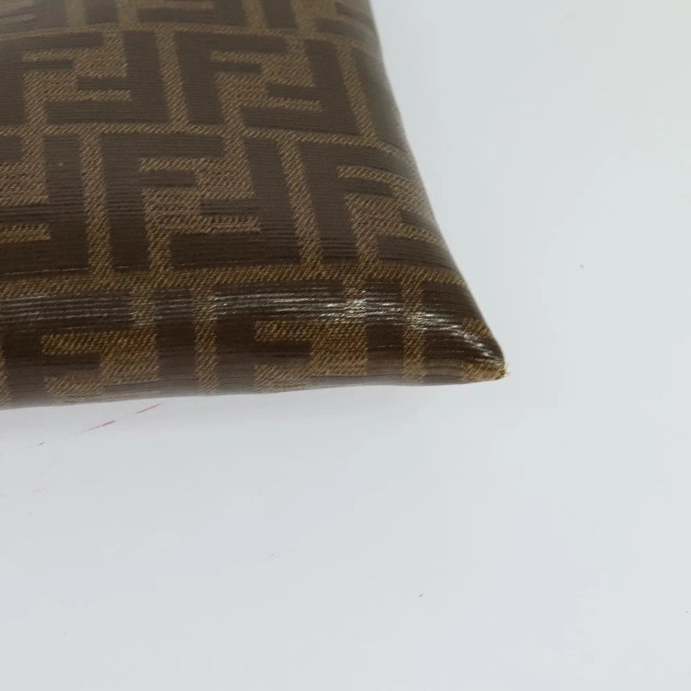 VINTAGE FENDI CLUTCH ZUCCA CANVAS BROWN