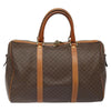 CELINE BOSTON BAG MACADAM CANVAS BROWN